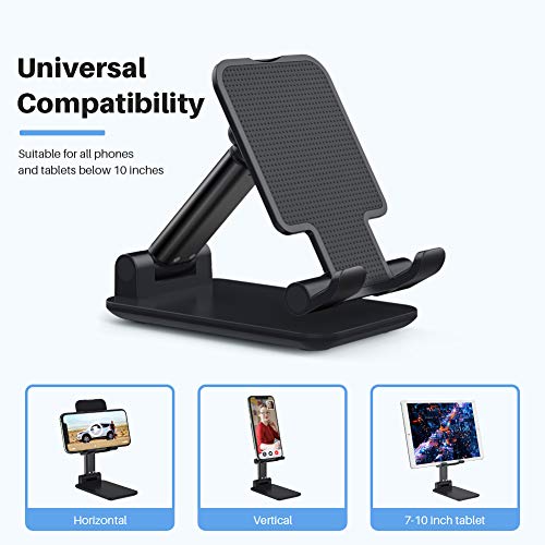 Anozer Soporte Teléfono, Soporte Móvil Plegable,Soporte Dock Base para 13/13Pro/13Mini/13ProMax/12/12ProMAX,Samsung M11/S21/S10/Note10,Xiaomi Mi 10,Redmi 9/Note 10/Note 9,iPad Mini 2 3 4,Switch,Kindle