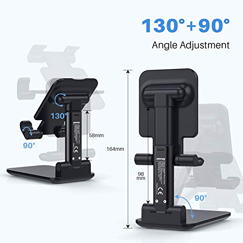 Anozer Soporte Teléfono, Soporte Móvil Plegable,Soporte Dock Base para 13/13Pro/13Mini/13ProMax/12/12ProMAX,Samsung M11/S21/S10/Note10,Xiaomi Mi 10,Redmi 9/Note 10/Note 9,iPad Mini 2 3 4,Switch,Kindle