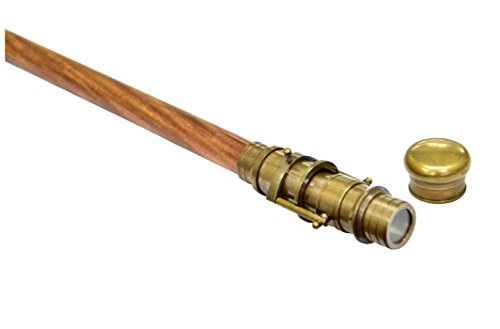 Antique Telescope Finish Walking Stick Wood Cane Replica Steampunk by Walking Stick Style