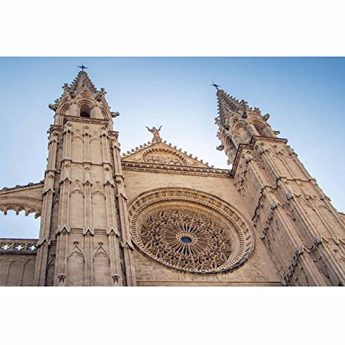 AOXULIU Cuadro sobre Lienzo 60x90cm Sin Marco Cartel De La Fe Medieval De La Arquitectura Del Edificio De La Iglesia Bar Wall Art Print Picture Cuarto De Baño Impresiones En Lienzo