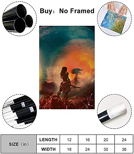 APAZSH Cuadros Decoracion Póster artístico de Horizon Zero Dawn, Pintura Decorativa, Lienzo, Poster artísticos de Pared, Pintura 50x70cm x1 Sin Marco