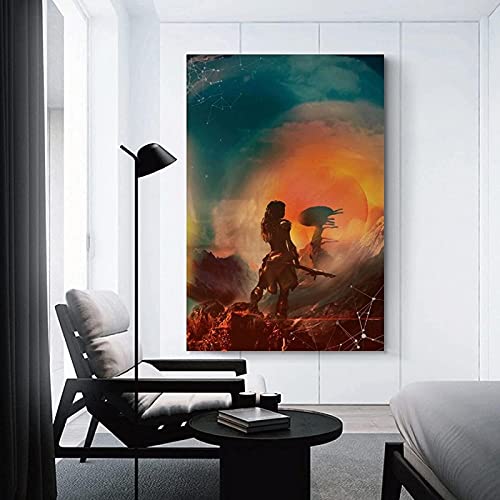 APAZSH Cuadros Decoracion Póster artístico de Horizon Zero Dawn, Pintura Decorativa, Lienzo, Poster artísticos de Pared, Pintura 50x70cm x1 Sin Marco