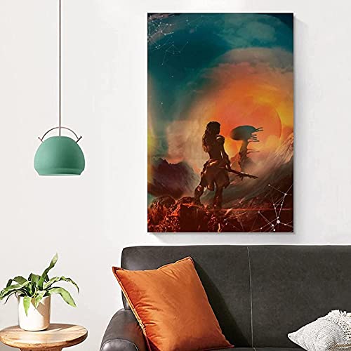 APAZSH Cuadros Decoracion Póster artístico de Horizon Zero Dawn, Pintura Decorativa, Lienzo, Poster artísticos de Pared, Pintura 50x70cm x1 Sin Marco