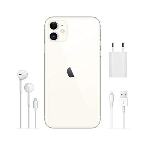 Apple iPhone 11 (128 GB) - Blanco (Incluye Earpods, Adaptador de Corriente)