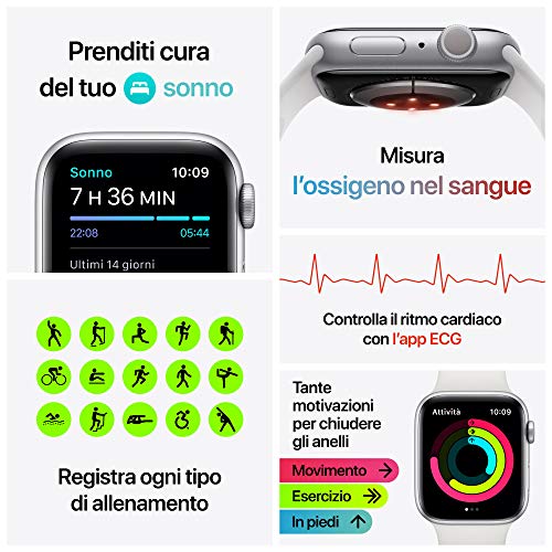 Apple Watch Series 6 (GPS, 44 mm) Caja de Aluminio en Azul - Correa Deportiva Azul Marino Intenso