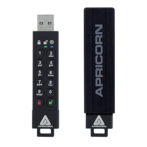 Apricorn 64GB Aegis Secure Key 3z Unidad Flash USB USB Tipo A 3.1 (3.1 Gen 1) Negro - Memoria USB (64 GB, USB Tipo A, 3.1 (3.1 Gen 1), 190 MB/s, Tapa, Negro)
