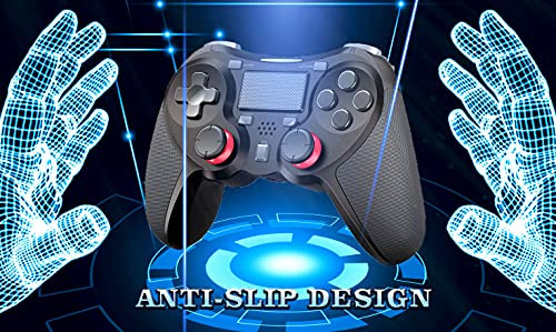 AQCTIM Mando para PS-4,Mando de Joystick inalámbrico bluetooth PS-4/Pro/Slim/PC,6-Ejes/Vibración Dual/Panel Táctil/Macro Programable,Audio Funktion Gamepad Controller