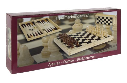 Aquamarine Games CP1070 - Ajedrez, damas y backgammon en estuche