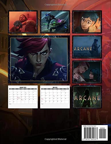 Arcanҽ 2022 Calendar: Science Fantasy TV Series Mini Planner Jan 2022 to Dec 2022 PLUS 6 Extra Months Of 2023 | Premium Pictures Gift Idea For Animated LOL Fans Kalendar calendario calendrier