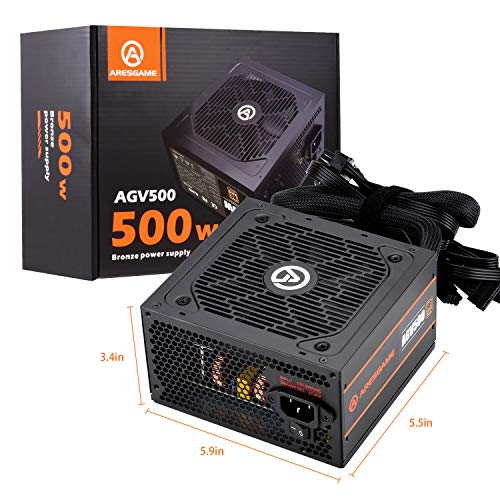 ARESGAME AGV500 500W 80+ Bronce Certificado PC Poder Suministro