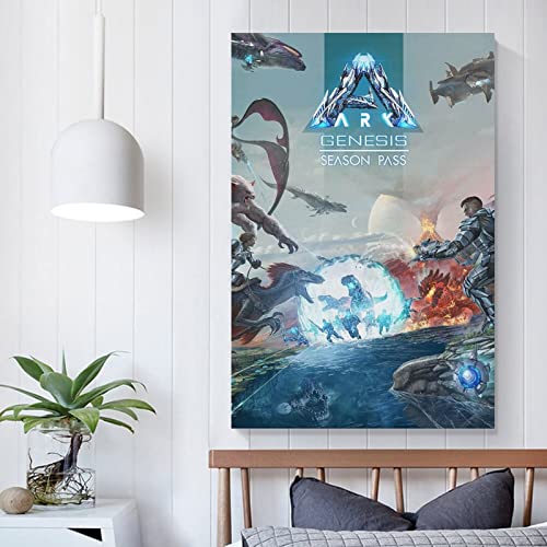 ARK Genesis Season Pass - Póster de juego para decoración de dormitorio familiar moderna para dormitorio y sala de estar, 50 x 75 cm