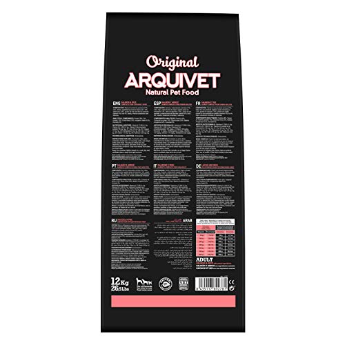 Arquivet Original Adult - Pienso para Perros Adultos - Salmón y arroz - Comida para Perros - Alimento seco para Perros - Alimentación Canina - Pienso Saludable - 12 kg