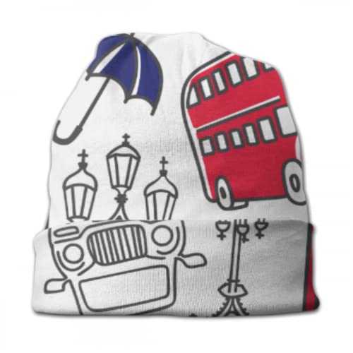 Art City Landscape Sketch Painting Knitted Hats For Men Knit Skull Cap Skull Caps For Girls Skull Caps For Girls 3D Printed Adult Comfortbale Soft