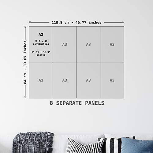 Artery8 Tiger II Panzerkampfwagen Heavy Tank Blueprint Plan XL Giant Panel Poster (8 Sections) Tanque Azul Póster