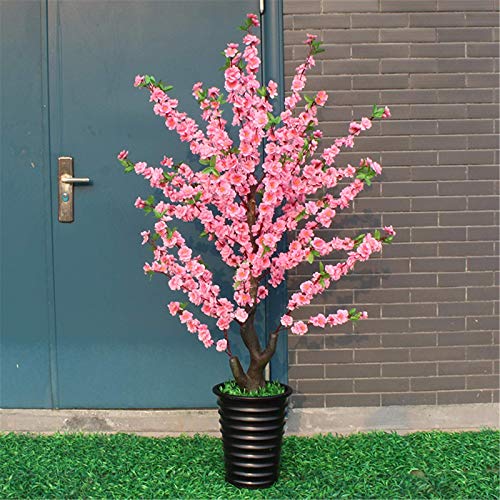 Artificial Fake Flowers Peach Blossom Tree Living Room Floor Decoration Large Potted Plant Layout Photography Wedding for Home Office Table Decoration (Color : Red Size : One Size) (Pink One Size)