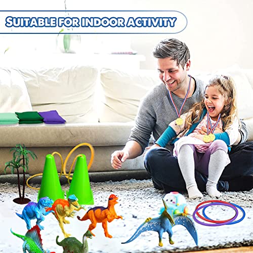 Asotagi 1 juego de anillo de lanzamiento de plástico anillo de juguete interactivo de los niños para interiores