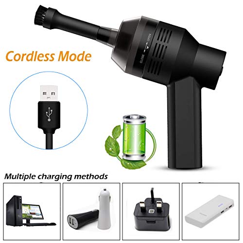 Aspirador Teclado Powcan Mini Aspirador Inalámbrico de Mano Recargable con Li-batería Aspirador Portátil de Alta Aspiración para Teclado Portátil PC de Escritorio TV Satélite DVD