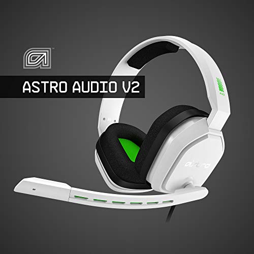 ASTRO Gaming A10 Auriculares alámbricos, ligeros y resistentes, ASTRO Audio, clavija de 3.5mm, para Xbox Series X y S, Xbox One, PS5, PS4, Nintendo Switch, PC, Mac, móvil - Blanco/Verde