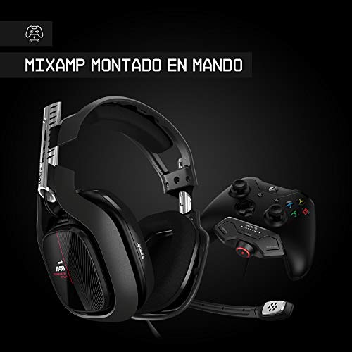 ASTRO Gaming A40 TR Auriculares alámbricos y mando MixAmp M80, 4a gen, Audio V2, micrófono intercambiable, control de balance juego, voz, para Xbox Series X y S, Xbox One - Negro/Verde