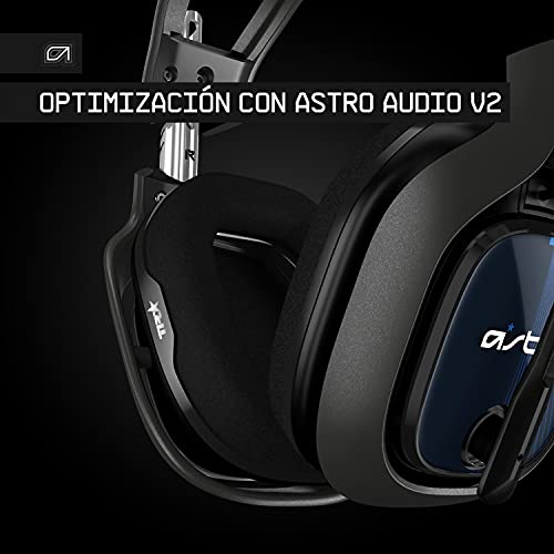 ASTRO Gaming A40 TR Auriculares alámbricos y MixAmp Pro TR, 4a gen, Audio V2, micrófono intercambiable, control de balance de juego, voz, para PS5, PS4, PC, Mac - Negro/Azul