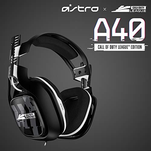 ASTRO Gaming A40 TR Edición CALL OF DUTY League, Auriculares alámbricos, 4a gen, Audio V2 para PC, clavija 3.5mm, micrófono intercambiable, Xbox X y S, Xbox One, PS5, PS4, PC - Color Negro/Blanco