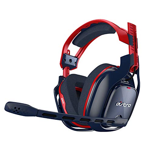 ASTRO Gaming A40 TR-X Auriculares alámbricos, 4a gen, Audio V2, clavija de 3.5 mm, micrófono intercambiable, para Xbox Series X y S, Xbox One, PS5, PS4, PC, Nintendo Switch - Rojo/Azul