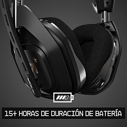 ASTRO Gaming A50 Auriculares inalámbricos para gaming y estación-base de carga, 4a gen, control de balance de juego, voz, 2.4 GHz, 15m alcance, Xbox Series X y S, Xbox One, PC - Negro/Oro