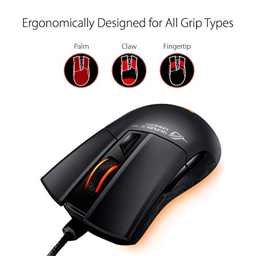 ASUS Ratón óptico para juegos - ROG Gladius II Origin Call of Duty: Black Ops 4 Edition | Ratón ergonómico para PC para juegos FPS | Sensor óptico de 12000 DPI | Aura Sync RGB, Armoury II