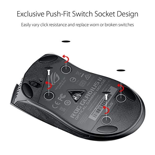 ASUS Ratón óptico para juegos - ROG Gladius II Origin Call of Duty: Black Ops 4 Edition | Ratón ergonómico para PC para juegos FPS | Sensor óptico de 12000 DPI | Aura Sync RGB, Armoury II