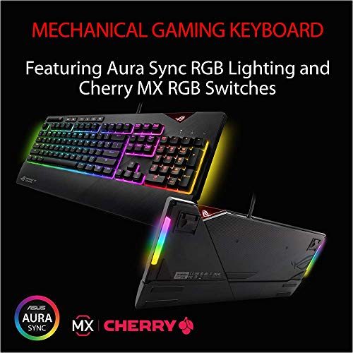 ASUS ROG Strix Llamarada RGB mecánica del Juego Teclado de Cherry MX Red con USB Pass Through, UnderGlow y Aura de sincronización