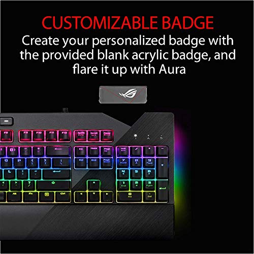 ASUS ROG Strix Llamarada RGB mecánica del Juego Teclado de Cherry MX Red con USB Pass Through, UnderGlow y Aura de sincronización