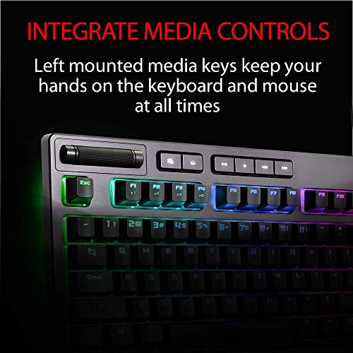 ASUS ROG Strix Llamarada RGB mecánica del Juego Teclado de Cherry MX Red con USB Pass Through, UnderGlow y Aura de sincronización