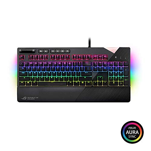 ASUS ROG Strix Llamarada RGB mecánica del Juego Teclado de Cherry MX Red con USB Pass Through, UnderGlow y Aura de sincronización