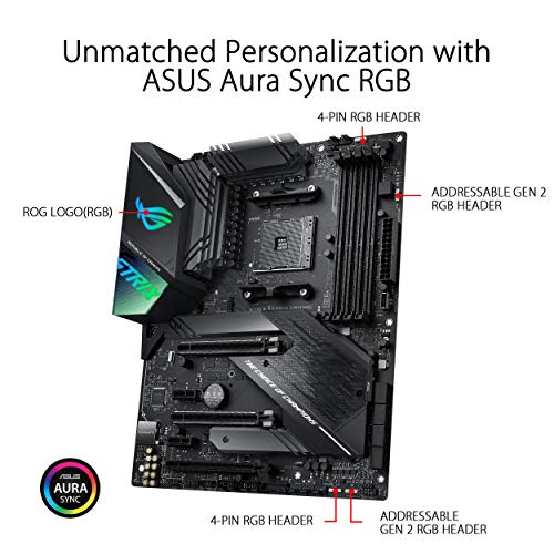 ASUS ROG Strix X570-F Gaming - Placa Base Gaming AMD AM4 X570 ATX con PCIe 4.0, Aura Sync RGB led, Intel Gigabit Ethernet, dual M.2 con disipadores, SATA 6Gb/s, USB 3.2 Gen 2, soporta Ryzen 3000
