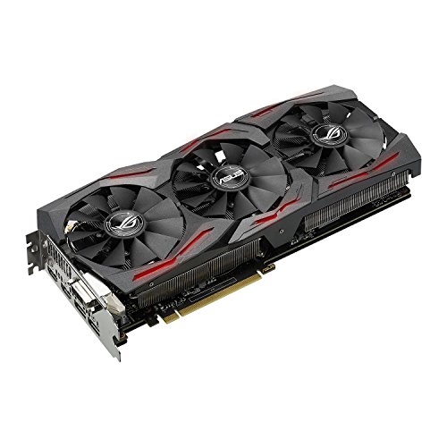 ASUS STRIX-GTX1080-A8G-GAMING - Tarjeta gráfica (Strix, NVIDIA GeForce GTX 1080, 8 GB, GDDR5X, DVI, HDMI, DP) Color Negro