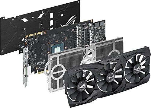 ASUS STRIX-GTX1080-A8G-GAMING - Tarjeta gráfica (Strix, NVIDIA GeForce GTX 1080, 8 GB, GDDR5X, DVI, HDMI, DP) Color Negro