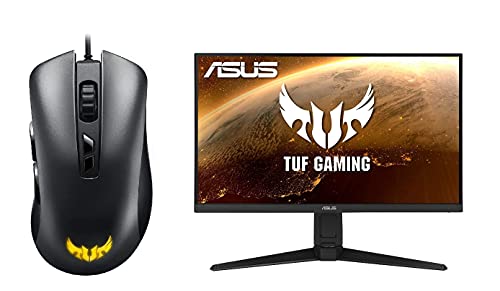 ASUS TUF Gaming M3 - Ratón Gaming ergonómico con conexión por Cable + Asus TUF VG27WQ - Monitor Curvo Gaming de 27" WQHD (2560x1440, 165 Hz, Adaptive-Sync, Freesync Premium, DisplayHDR 400) Negro