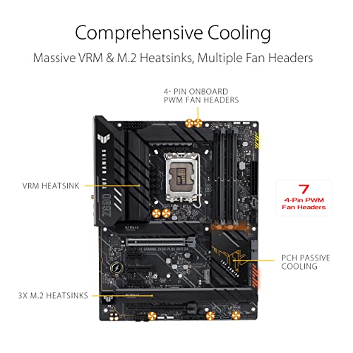 ASUS TUF GAMING Z690-PLUS WIFI D4 - Placa base Gaming LGA 1700 ATX (VRM de 15 fases, PCIe 5.0, RAM DDR4, cuatro M.2, Intel Wi-Fi 6, USB 3.2 Gen. 2 de tipo C frontal, Thunderbolt 4 e iluminación R GB)