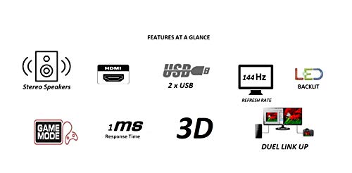 ASUS VG248QE 24" Negro Compatibilidad 3D Full HD - Monitor (1920 x 1080 Pixeles, LED, Full HD, TN+Film, 1920 x 1080 (HD 1080), 80000000:1)