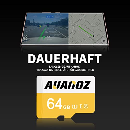 Auanoz Tarjeta De Memoria 64gb / Tarjeta TF con Adaptador para Cámara, Teléfono, Computadora, Vigilancia, Dron