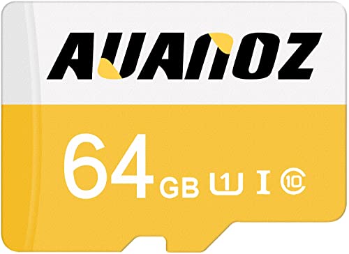 Auanoz Tarjeta De Memoria 64gb / Tarjeta TF con Adaptador para Cámara, Teléfono, Computadora, Vigilancia, Dron