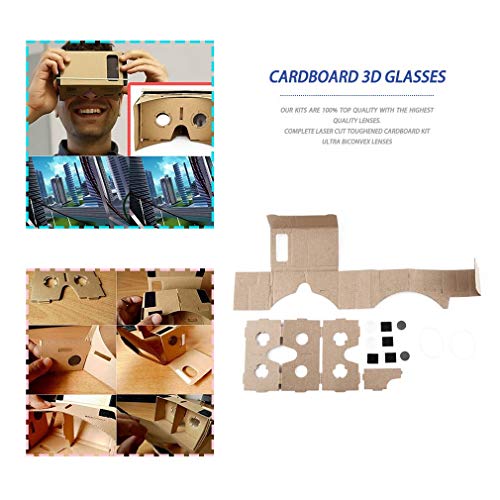 Auriculares 3D VR Gafas de Realidad Virtual Ulter Clear DIY Cardboard Gafas de Realidad Virtual 3D VR para la mayoría de los teléfonos Inteligentes Imán de Bricolaje Gafas de cartón