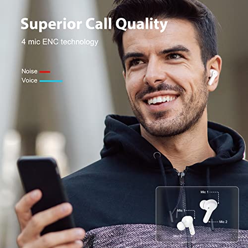 Auriculares Bluetooth, QCY T13 Auriculares Inalámbricos Bluetooth 5.1 con Micrófono y Control Táctil, 40 Horas de Reproducción con Caja de Carga, Impermeable IPX5 Auriculares Inalámbrico