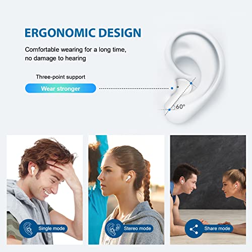 Auriculares Bluetooth, QCY T13 Auriculares Inalámbricos Bluetooth 5.1 con Micrófono y Control Táctil, 40 Horas de Reproducción con Caja de Carga, Impermeable IPX5 Auriculares Inalámbrico