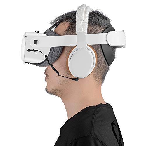 Auriculares estéreo Bass VR hechos a medida para Oculus Quest 2 y Oculus Rift S - Cable elástico corto cómodo almohadilla y cubierta