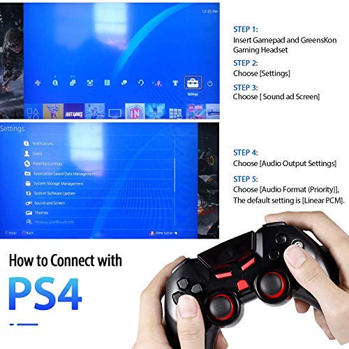 Auriculares Gaming Estéreo con Microfono para PS4 PC Xbox One, Cascos Gaming Professional con Bass Surround para Nintendo Switch Gamer, Diadema Acolchada y Ajustable(Tiene un adaptador cable)