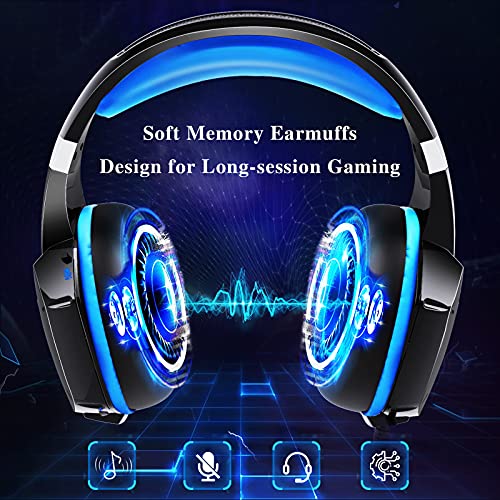 Auriculares Gaming PS4, Cascos Gaming con Micrófono, 3D Sonido y Reducción de Ruido, Jack 3,5mm, Control de Radio, PC/Mac/Xbox One/Nintendo Switch