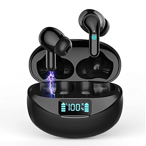 Auriculares Inalámbricos Auriculares Bluetooth 5.0 Deportivos con Cancelación de Ruido Estéreo on Micrófono In-Ear Auriculares IP7 Impermeable Cascos Inalambricos 32 Horas de Eeproducción Pantalla LED