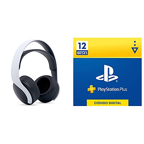 Auriculares inalámbricos Pulse 3D - PlayStation 5Sony, PlayStation Plus - Suscripción 12 Meses | PS5/PS4/PS3 | Código de Descarga PSN - Cuenta española