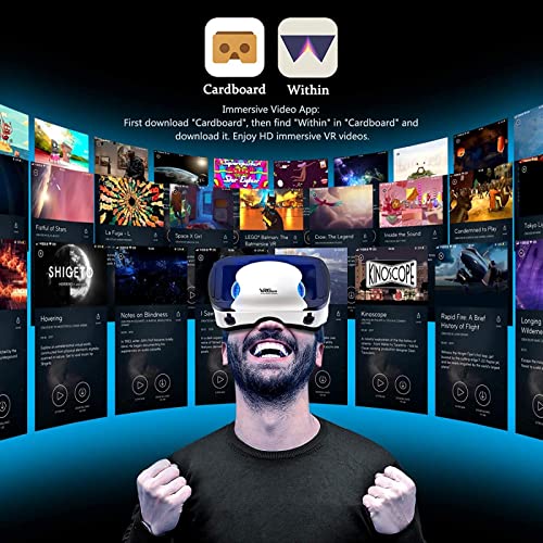 Auriculares VR con Controlador Ajustable 3D VR Glasses Realidad Virtual Auriculares HD BLU-Ray Ojo Soporte Protegido 5 ~ 7 Pulgadas para Android / Teléfono / Windows